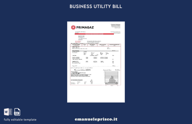 stile verificato Modello di bolletta delle utenze del gas Danimarca Primagaz Dan